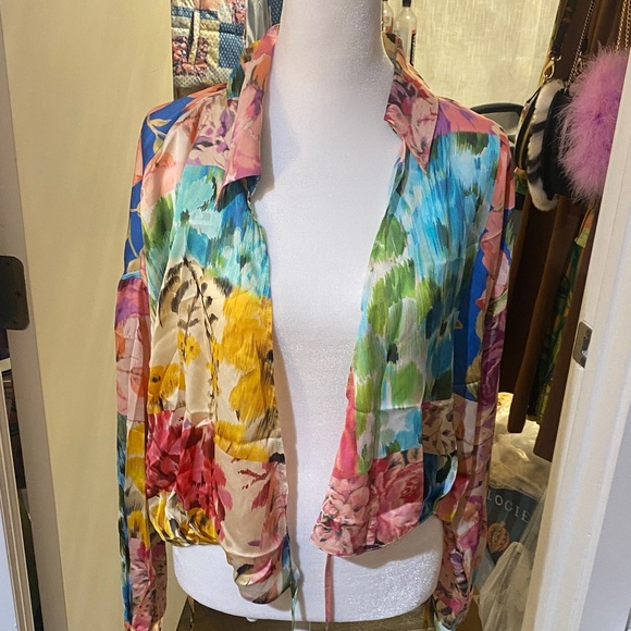 ZARA Floral Patchwork Printed Blouse NWT - Picture 8 of 8